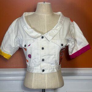 Vintage DON'T STOP Women's Denim Crop Jacket Size S